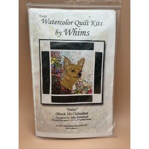 Easy Watercolor Quilt Kits by Whims "Daisy" Chihuahua (Block 10) NEW